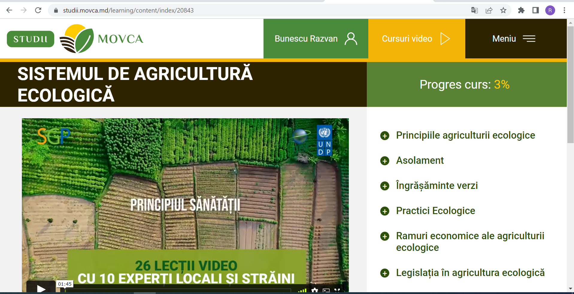 Lecții noi adăugate pe platforma de instruire online în principiile agriculturii ecologice